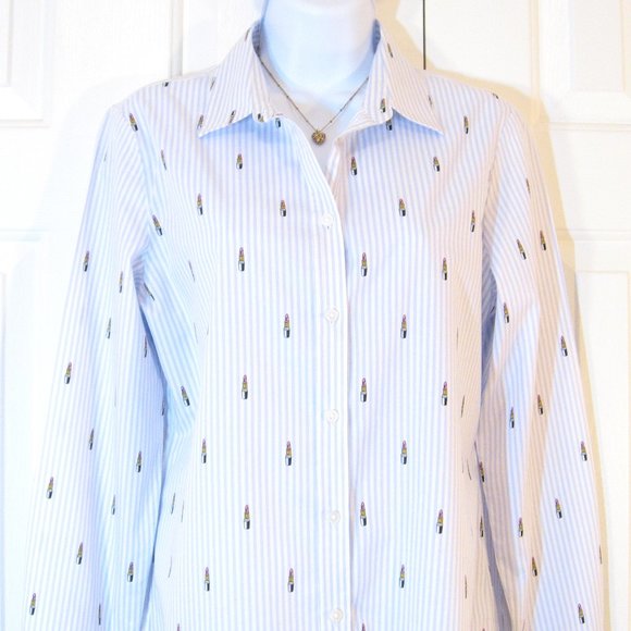 Banana Republic | 'Lipstick' Novelty Print Striped Dillon Shirt - Picture 3 of 10